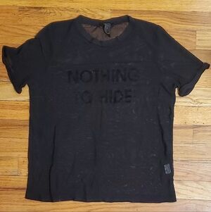 Forever 21 Black Nothing To Hide Mesh T-Shirt